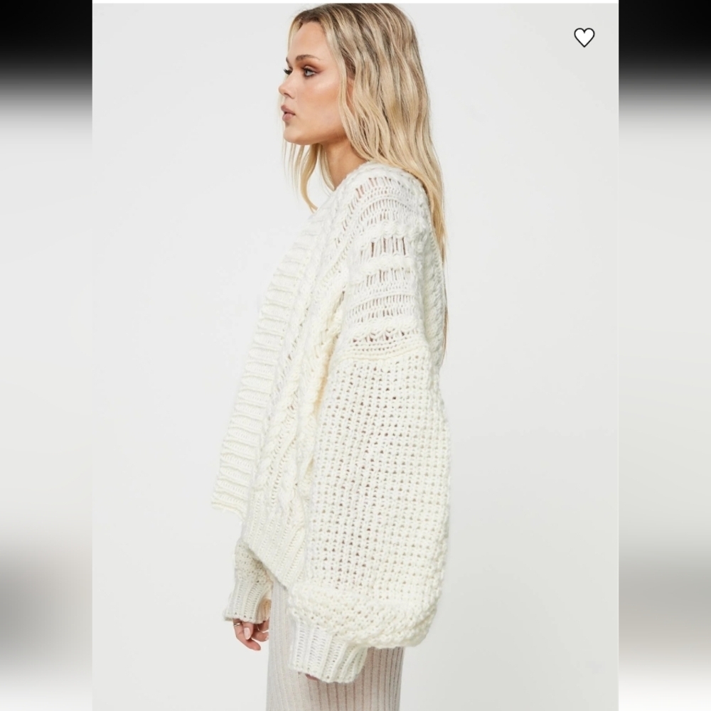 NWT Princess Polly Cream Abner Cable Knit Cardigan Sz XS/S - Picture 4 of 15